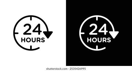 24 hours icon linear logo isolated