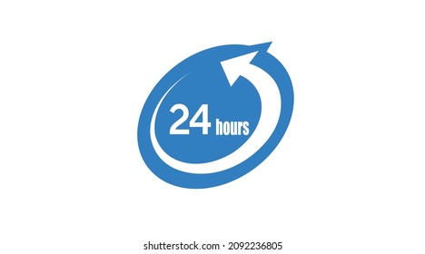 24 hours Icon or Logo. vector isolated editable flat of 24 hours icons