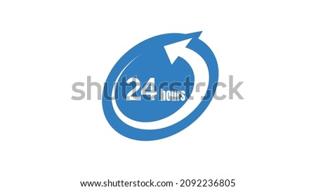 24 hours Icon or Logo. vector isolated editable flat of 24 hours icons