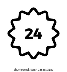 24 hours icon on white background. Vector illustration