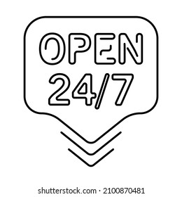 24 Stunden Symbol auf weißem Hintergrund, Vektorgrafik.