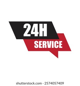 24 hours icon, Opened order execution or delivery, All day business and service sign