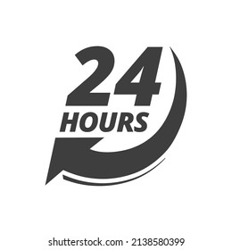 24 Hours Icon. Order Execution Time And Delivery Service