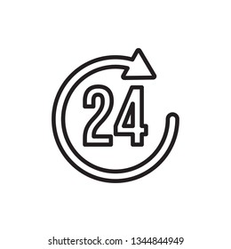 24 hours icon outline
