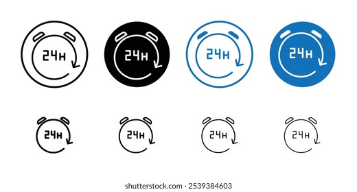 24 hours icon Outline vector for web ui