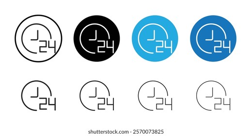 24 hours icon Outline vector for web ui