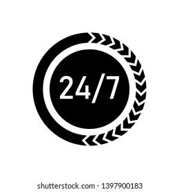
24 Hours Icon. Service Duration Illustration As A Simple Vector Sign & Trendy Symbol for Design and Websites, Presentation or Application.