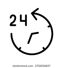 Conjunto de iconos de 24 horas con símbolos modernos y elegantes para el seguimiento del tiempo, la programación diaria y la gestión de actividades durante todo el día
