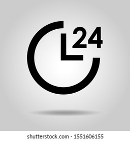 24 hours icon, sign, pictogram