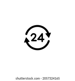 24 hours icon, 24 hours sign vector for web site Computer and mobile app