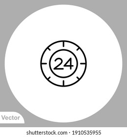 24 hours icon sign vector,Symbol, logo illustration for web and mobile