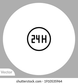 24 hours icon sign vector,Symbol, logo illustration for web and mobile