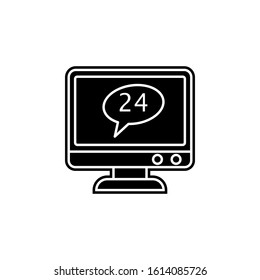 24 hours icon. Simple glyph, flat vector of global logistics icons for ui and ux, website or mobile application