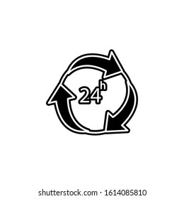 24 hours icon. Simple glyph, flat vector of global logistics icons for ui and ux, website or mobile application