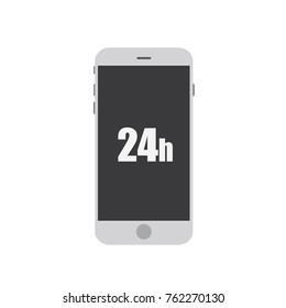 24 hours icon in a smartphone, vector illustration design. Christmas collection.