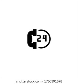 24 hours icon. Support service symbol. Call center sign. Logo design element