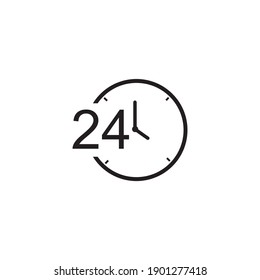 24 hours icon symbol sign vector