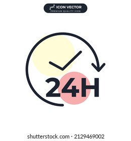 24 hours icon symbol template for graphic and web design collection logo vector illustration