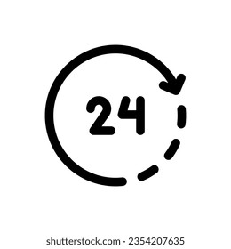 24 Hours icon in trendy flat style isolated on white background. 24 Hours silhouette symbol for your website design, logo, app, UI. Vector illustration, EPS10.
