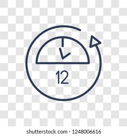 24 hours icon. Trendy linear 24 hours logo concept on transparent background from Human Resources collection