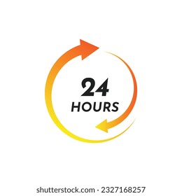 The 24 hours icon. Twenty-four hours open symbol. design image vector