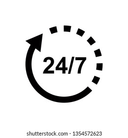 24 hours icon vector