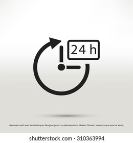24 hours icon vector