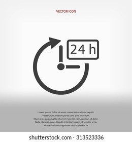 24 hours icon vector