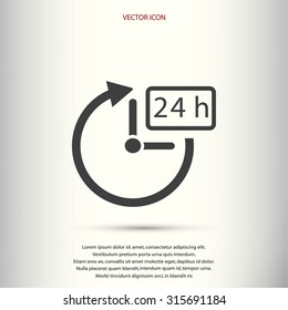 24 hours icon vector