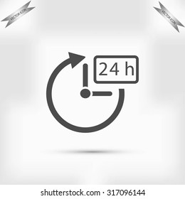24 hours icon vector