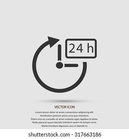 24 hours icon vector