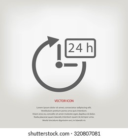 24 hours icon vector