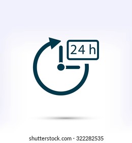 24 hours icon vector