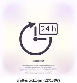 24 hours icon vector
