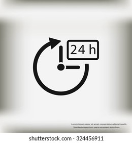 24 hours icon vector