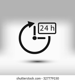 24 hours icon vector