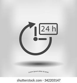 24 hours icon vector