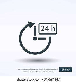 24 hours icon vector
