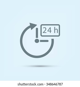 24 hours icon vector