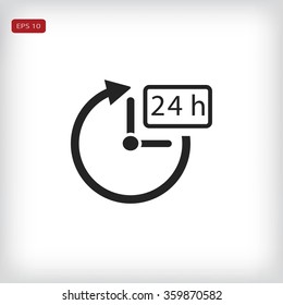 24 hours icon vector