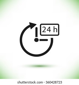 24 hours icon vector
