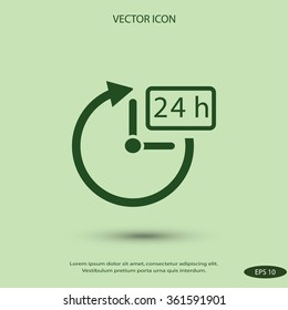 24 hours icon vector