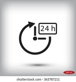 24 hours icon vector