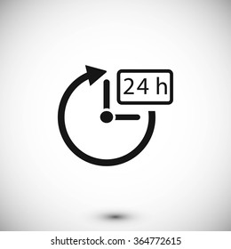 24 hours icon vector