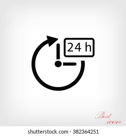 24 hours icon vector
