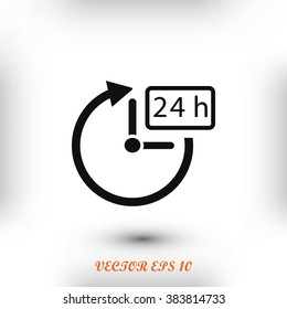 24 hours icon vector