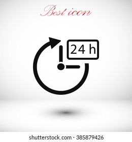 24 hours icon vector