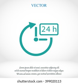 24 hours icon vector
