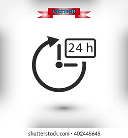 24 hours icon vector