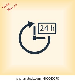 24 hours icon vector